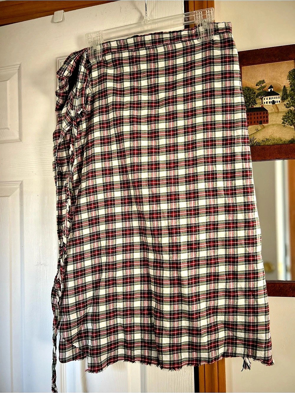 BXB by Jenny Buxton Holiday Wrap Skirt in White & Red
